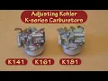 Kohler K-series Carb Adjustment