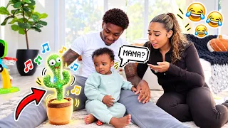 Baby Secure Has Cute Conversation with TALKING CACTUS Toy! *Hilarious*
