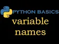 Python Basics 2 Legal and Illegal Variable Names