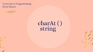String charAt method in Java