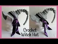Crochet Witch Hat with Ribbon adult size