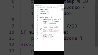 Write a python program to print palindrome number using while loop in simple way