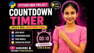 Build a Countdown Timer in Python Python Mini Project Beginner Tutorial