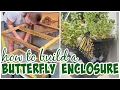 Outdoor Butterfly Cage for Raising Monarch Caterpillars - EASY DIY build using an old side table