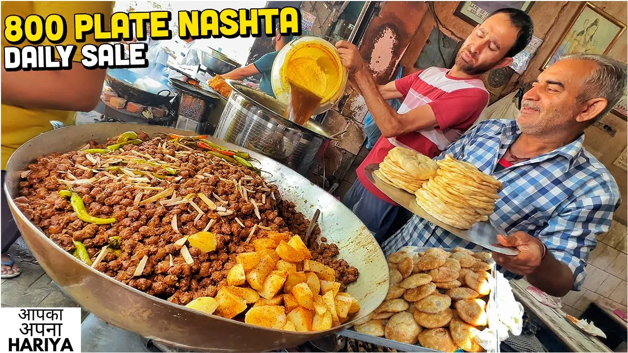 30/- Rs LEVEL 9000 Street Food India Nashta   Samose wale Chole Bhature, Pindi Tikki Chole