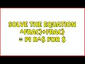 Solve the equation R 2 frac arccos frac h R frac h R 2 pi r 2 for R