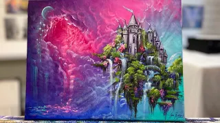 How To Paint Floating Castle Step By Step Tutorial In Acrylic  How To Paint Floating Castle Step By Step Tutorial In Acrylic