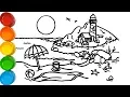 Sea Beach Coloring Pages