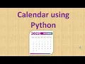 Calendar using python Only 4 lines of code