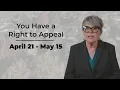 PSA on YouTube-You Have a Right to Appeal 2023