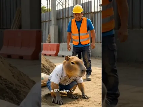 คาปิไปทำงานที่กรุงเทพ  (ตอนที่ 3) #capybara #AI