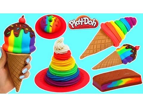 Download MP3 Play Doh Rainbow Swirl, Ice Cream Sandwich, Donut \u0026 More Desserts!