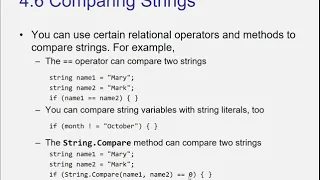 C Chapter 4 Making Decisions Part 18 Comparing Strings swf