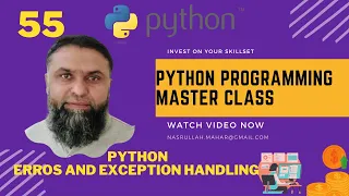 Errors and Exception Handling in Python Python Programming Master Class Nasrullah Mahar