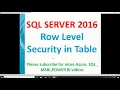 Row Level Security in Sql Server RLS in SQL Security in SQL Server