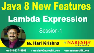 Java 8 New Features Lambda Expression Session-1 by Mr Hari Krishna