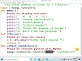 Python-MySQL connectivity Menu driven program - 3 Part 1 of 3