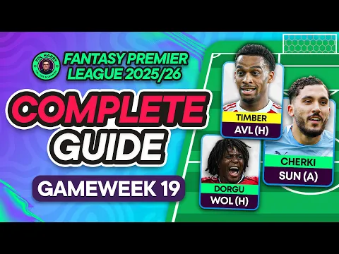 Video Thumbnail: FPL GW19 COMPLETE GUIDE ⁉️ 2 Transfers Confirmed ✅ | Fantasy Premier League Tips 2025/26