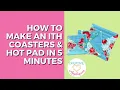 Quick Easy 5 Minute ITH Coaster Project - Beginner Friendly machine Embroidery Project