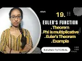 19 Euler s Function Phi function Euler s Theorem Number Theory in Hindi