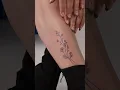 Floral Fine Line Ankle Tattoo