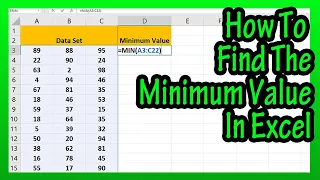 How To Find The Minimum Smallest Value In A Data Set Using The MIN Function In Excel Explained