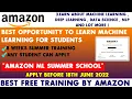 Amazon Launched Free Online ML Summer School Program 8Weeks Free Training Learn Machine Learning