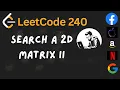 Leetcode 240 Search a 2D Matrix II - Java Solution with visualisation