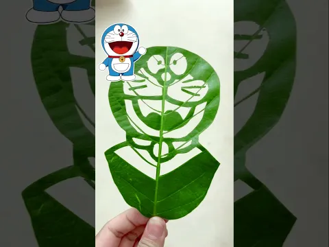 I made DORAEMON out of Leaf! #doraemon #shorts