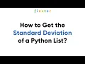 How to Get the Standard Deviation of a Python List