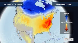 Monthly temperature forecast for the USA 2026