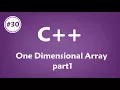 c - One Dimensional Array part 1