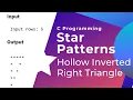 Inverted Hollow Triangle Right Sided In C Programming Interview Questions Star Patterns