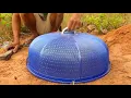 Primitive Technology Easy Deep Hole Underground Python Snake Trap Using Blue Basket Work 100