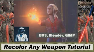 Recolor Any Weapon in Baldur s Gate 3 Pathologist-Modder Texture Tutorial Blender GIMP Toolkit