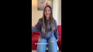 girl too happy to fart in jeans