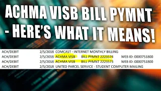 Achma Visb Bill Pymnt On Bank Statement - Here s Why You Have It It s Not A Scam