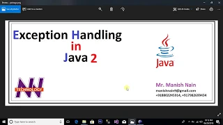 Java Tutorial For Beginners Exception handling in java Manish Nain