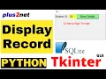 Tkinter to read student id display matching record from SQLite database table by executing query