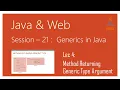 Generics in Java Method Returning Generic Type Argument