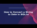 How to Convert a String to Date in SQLite