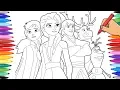 DISNEY FROZEN 2 COLORING PAGES - DRAWING ELSA ANNA AND OLAF