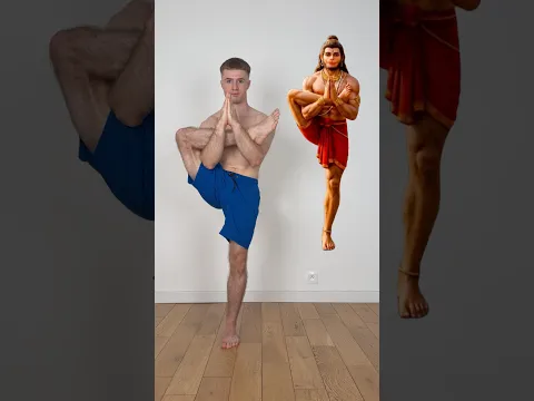 Standing Hanuman Prayer Pose 🙏 #hanuman #viral #yogapose #challenge #flexibility #mobility #gym
