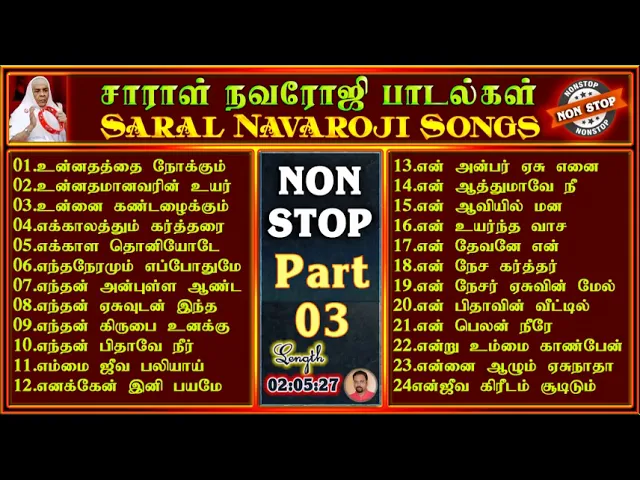 Download MP3 Sis.Saral Navaroji Songs | Tamil Christian Songs Non Stop | Part-03