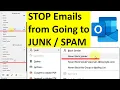 How to STOP Emails from Going to JUNK SPAM Outlook