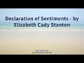 Declaration of Sentiments by Elizabeth Cady Stanton