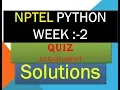 NPTEL python assignment solution week 2 NPTEL python Quiz assignment week 2