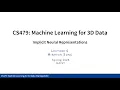 Lecture 6 Implicit Neural Representations KAIST CS479 Spring 2026