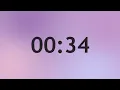 Forward counting 60 seconds 1 minute timer with a TIME UP alarm at the end aesthetic background