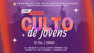CULTO DE JOVENS - SÁBADO 15 DE FEVEREIRO